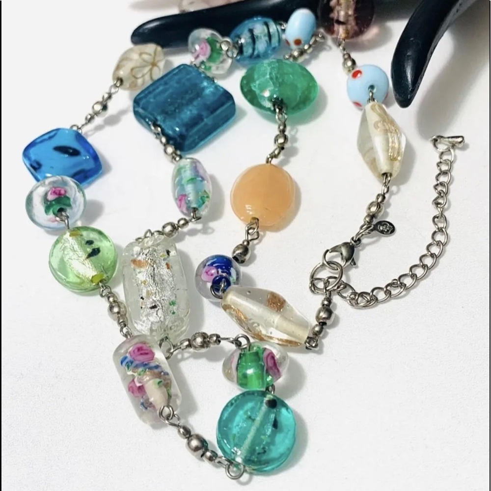Premier Designs "Venetian" Murano Glass  Artisan Glass Bead Statement Necklace - Picture 6 of 13